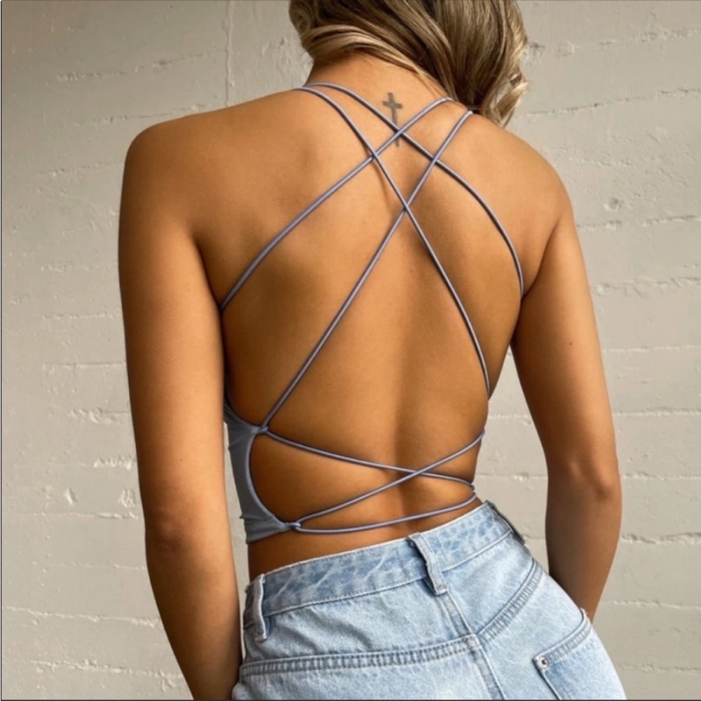 Tiger Mist Billee top Blue Strappy back S